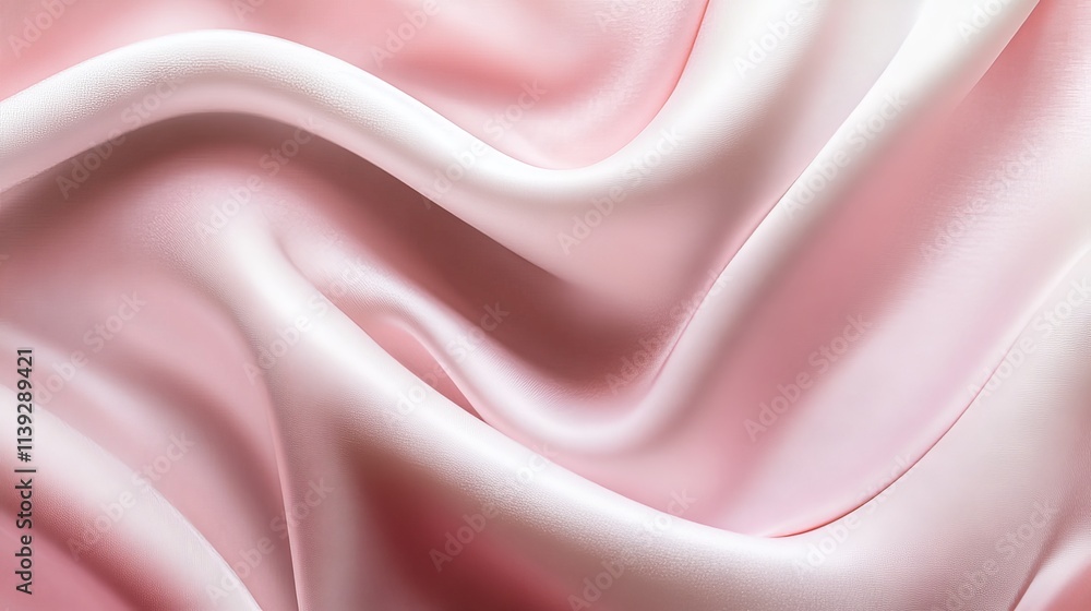 Poster delicate soft pink background featuring a smooth, flowing fabric design gracefully centered in the m