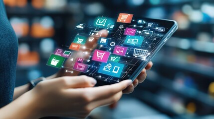 A woman entrepreneur integrates digital marketing with e-commerce platforms, driving sales and reaching customers with innovative strategies