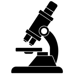 A electron microscopes for nanoscale silhouette vector icon illustration,microscopes on white background.