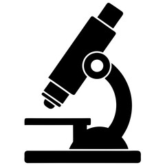 A electron microscopes for nanoscale silhouette vector icon illustration,microscopes on white background.