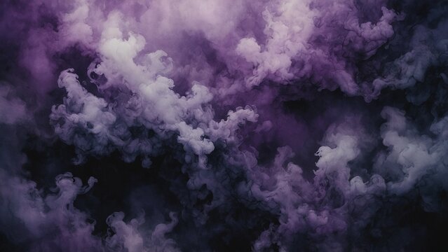 Pastel purple and black dramatic dark cloud of smoke background