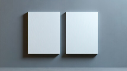 A minimalist blank white canvas mounted on a textured concrete wall. The neutral tones and simplicity create a perfect template for art, design, or branding concepts.