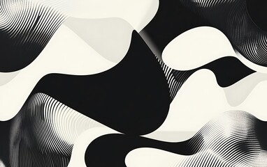 Abstract monochrome pattern with flowing, organic shapes and lines.