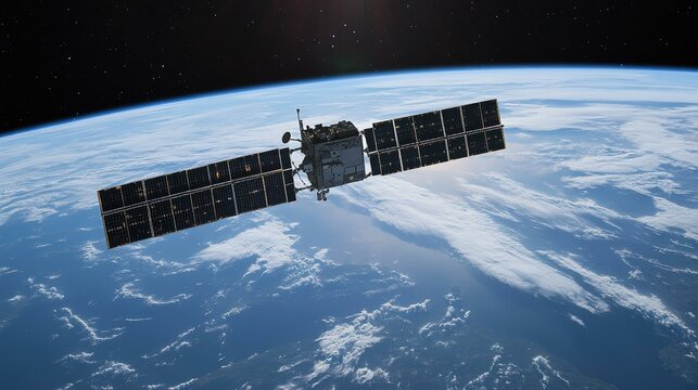 Satellite in Earth Orbit: A Stunning View of Our Planet from Space