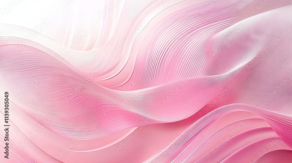 Poster delicate soft pink background featuring a smooth, flowing fabric design gracefully centered in the m
