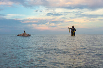 The story of Phra Abhai Mani and Miss ocean Butterfly at Puek Thian beach of the Thailand gulf,...