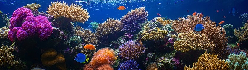 Obraz premium Vibrant Coral Reef with Colorful Underwater Life