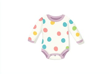 Playful Polka Dot Baby Onesie Illustration