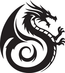 Dragon Silhouette File, Vector Design