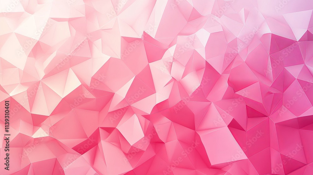 Poster vibrant abstract low poly pink background with geometric shapes and soft gradients for creative proj
