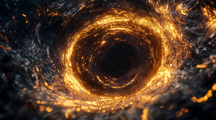 A large hole in the water with fire coming out of it