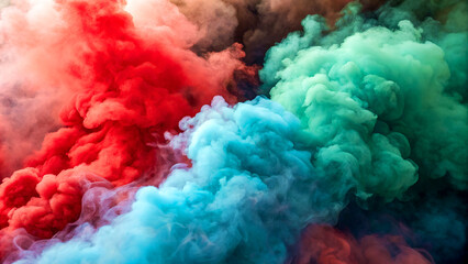 Fototapeta premium Close-up colors full smoke background texture. AI generated.