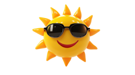 Happy Sun Character with Sunglasses