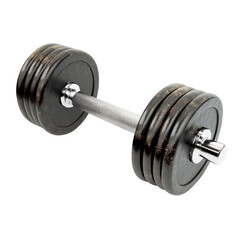Fototapeta premium Black Dumbbell on Transparent Background