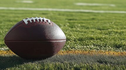 Obraz premium Closeup of American Football on Field