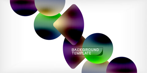 Color geometric shapes background shadow circles