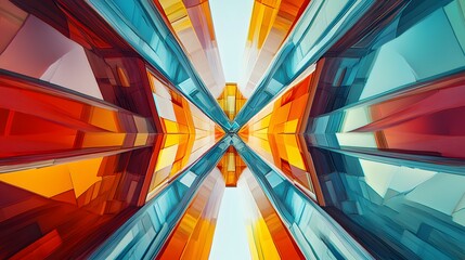 Abstract Colorful Geometric Architectural Design