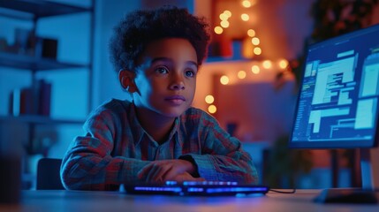 A boy inventor experiments with teamwork in remote work, learning how collaboration tools enable global projects