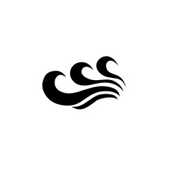 black sea water wave icon