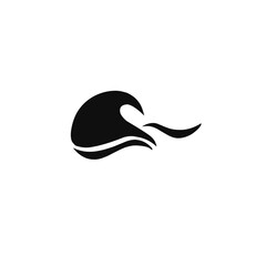 black sea water wave icon