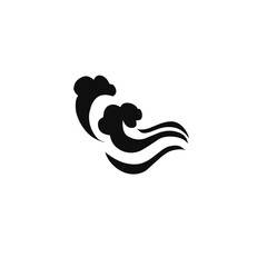 black sea water wave icon