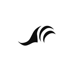 black sea water wave icon