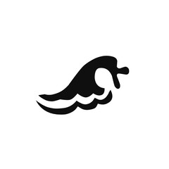 black sea water wave icon