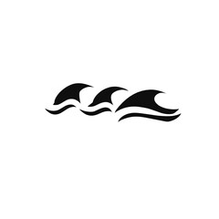 black sea water wave icon