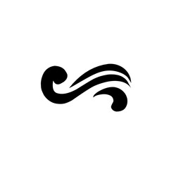 black sea water wave icon