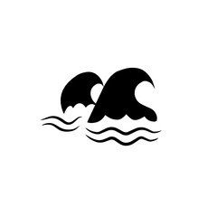 black sea water wave icon