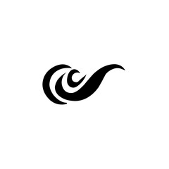 Naklejka premium black sea water wave icon
