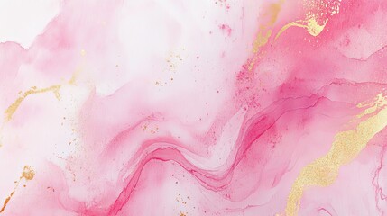 Fototapeta premium Abstract spring pink and gold watercolor background with pastel colors and blank space for text – high resolution design