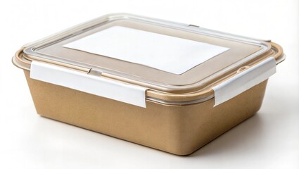 small food container box close up white color background mock up no label