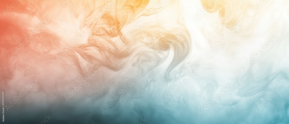 Poster a stunning display of swirling colors transitions from warm oranges and yellows to cool purples and 