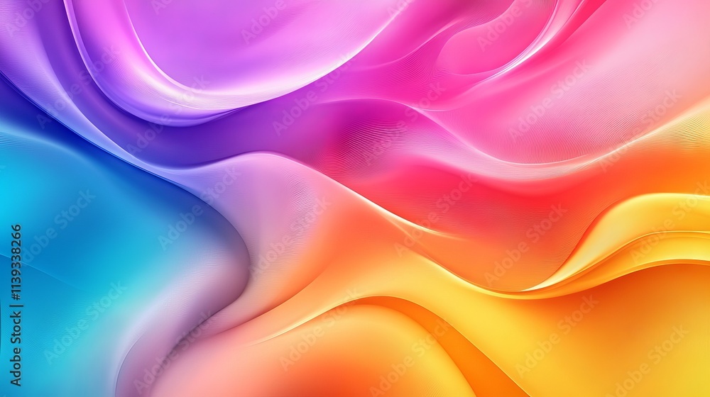 Poster vibrant colorful abstract background with dynamic geometric shapes and flowing patterns in multiple 