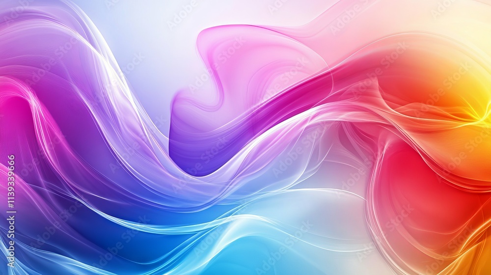 Poster vibrant colorful abstract background with dynamic geometric shapes and flowing patterns in multiple 