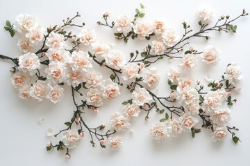 Captivating pink roses on ivory a romantic floral arrangement evoking serenity