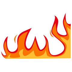 Flame Border Illustration with Colorful Cartoon Design. Isolated Vector Icon
