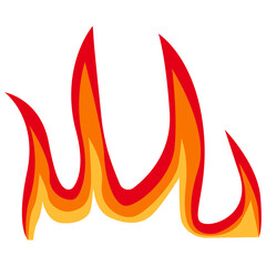 Flame Border Illustration with Colorful Cartoon Design. Isolated Vector Icon
