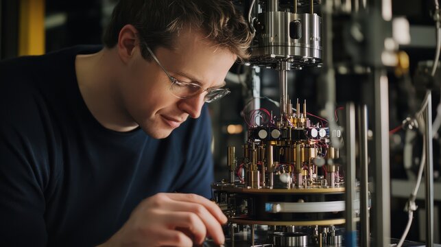 A man tech innovator discusses advancements in quantum computing and simulation, exploring how they enhance data analysis and modeling