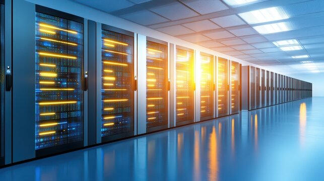 Servers in a data center, powering the digital world through modern infrastructure