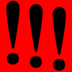 Cartoon illustration of red background warning sign. Exclamation mark. Access denied.