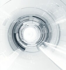 Obraz premium Abstract White Technology Digital Background, Generative AI