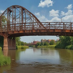 bridge over the river in the morning