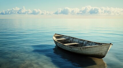 Fototapeta premium Boat on lake or sea