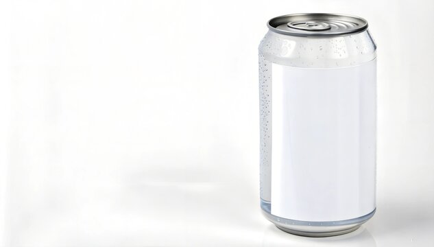 white label brand PED clear transparent plastic can isolated clean background mock up
