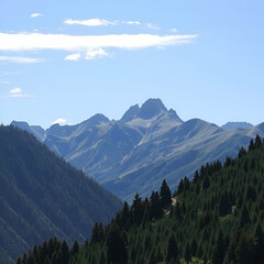 mountains in the morning