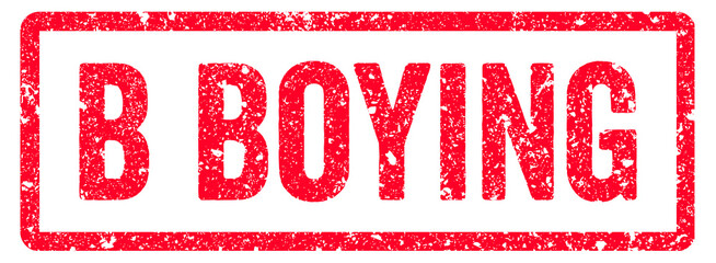 B Boying Stamp Transparent Seal, Red Grunge B Boying Word Rubber Stamp Seal