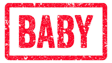 Baby Stamp Transparent Seal, Red Grunge Baby Word Rubber Stamp Seal