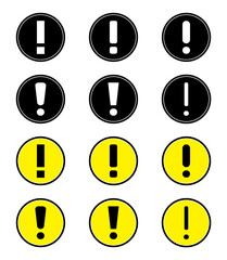 Notification icon set vector. Black, yellow color